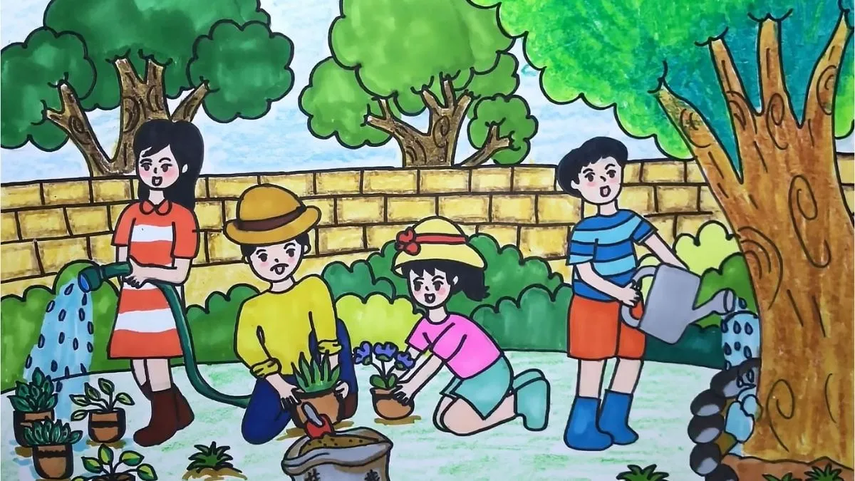 Vẽ tranh bảo vệ môi trường xung quanh, dọn dẹp khu vực sống
