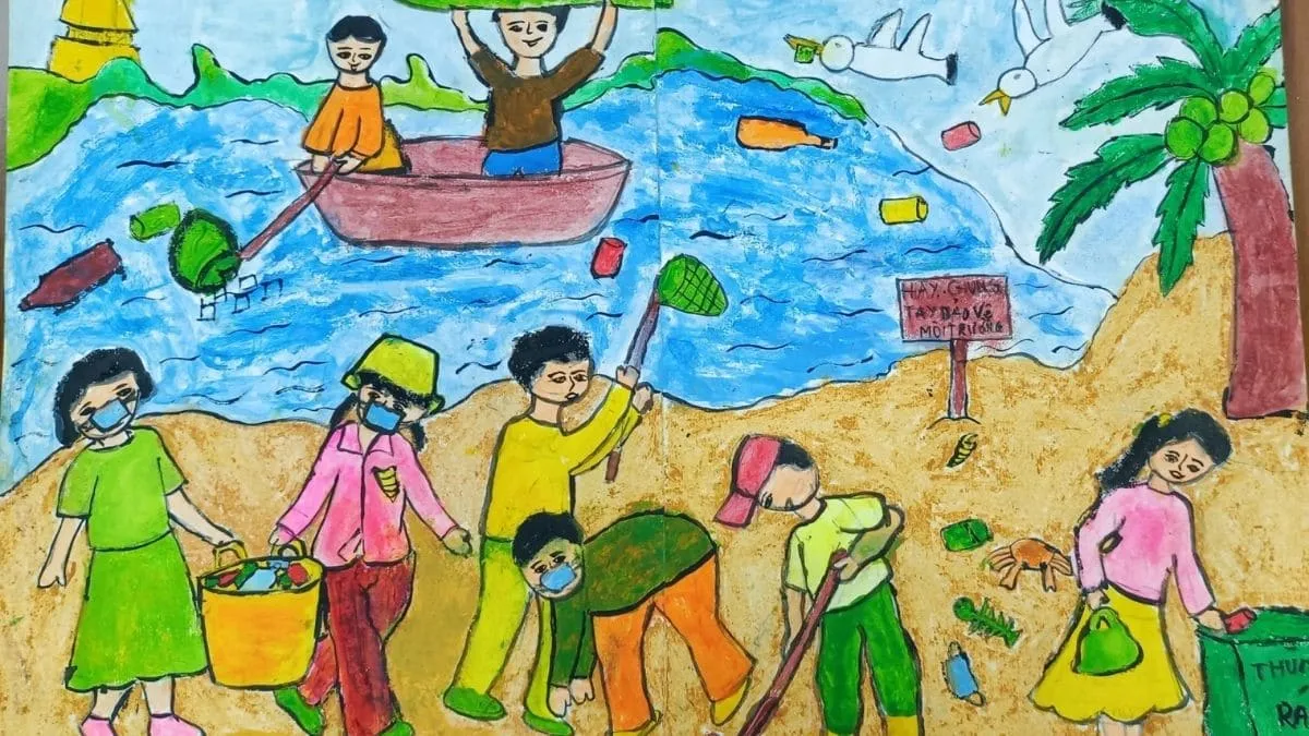 Hình vẽ tuyên truyền ý thức bảo vệ nguồn nước sạch