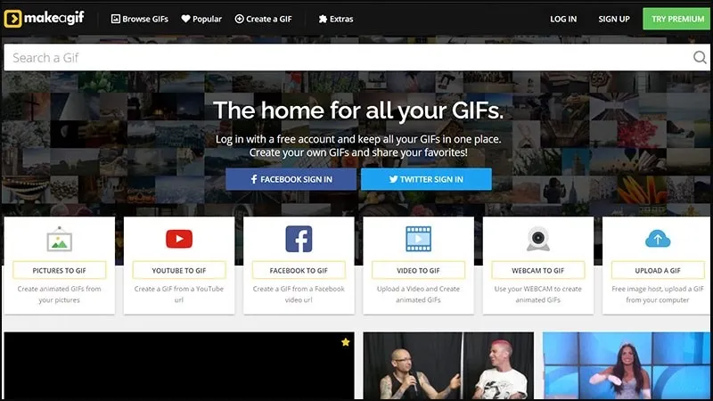 MakeaGIF - tạo ảnh GIF từ nhiều nguồn