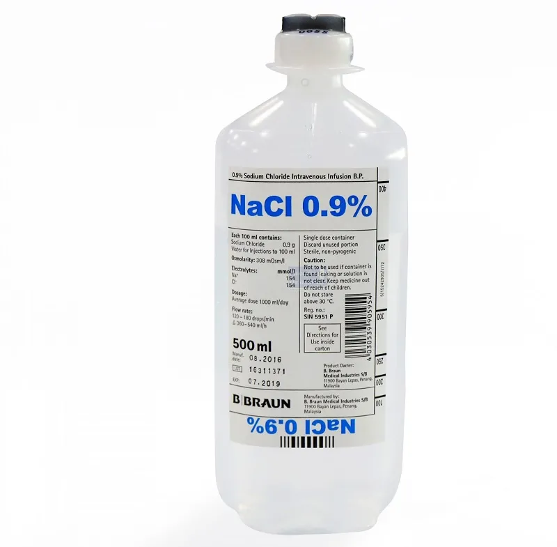 Nước muối sinh lý NaCl 0.9% loại dịch truyền phổ biến
