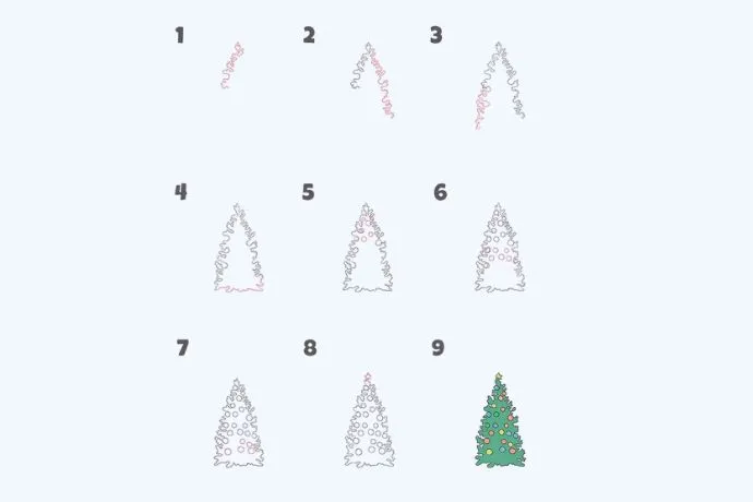 Các bước nâng cao để tạo ra hình ảnh cây thông Noel chi tiết và có chiều sâu, kết hợp ánh sáng và bóng.