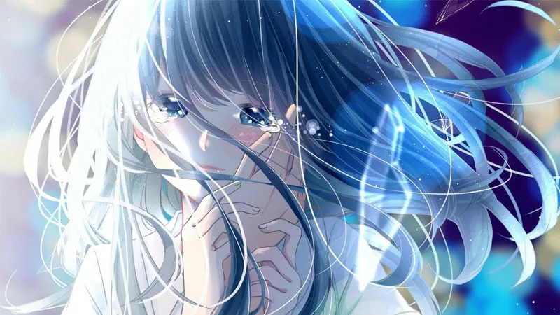 Hình nền anime nam buồn nhìn ra cửa sổ mưa