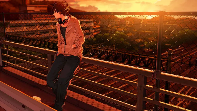 Hình ảnh anime nam buồn với nỗi đau tình yêu