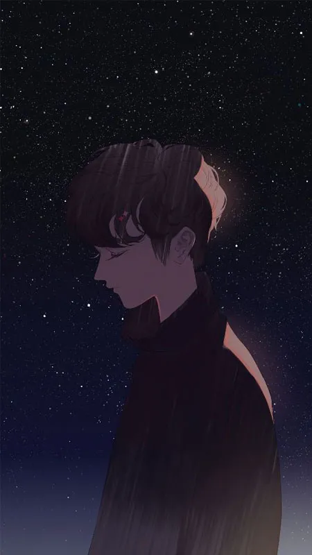 Chàng trai anime lặng lẽ ngắm nhìn xa xăm, nỗi buồn thấm đượm