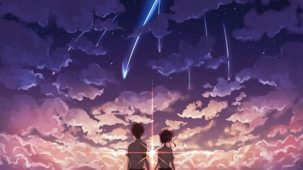 Ảnh bìa Facebook anime với cảnh đẹp lãng mạn
