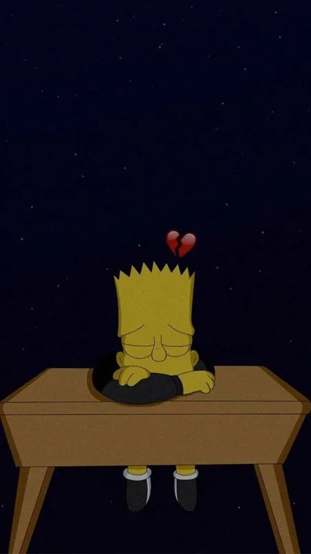 Bart Simpson với biểu cảm buồn chán