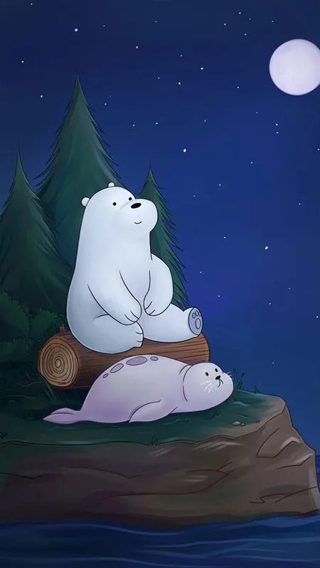 Gấu Trắng Ice Bear trầm tư trong khung cảnh tĩnh lặng
