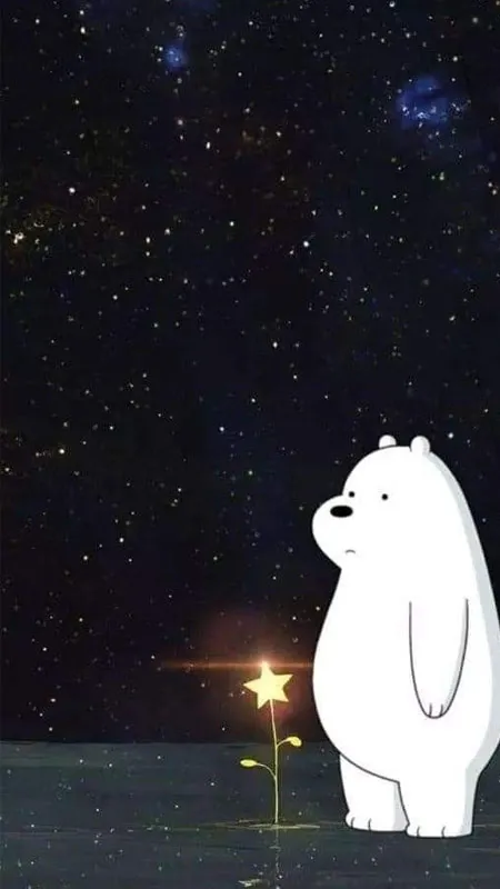 Gấu Trắng Ice Bear buồn bã nhìn xuống