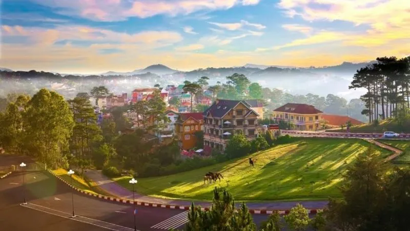 Đà Lạt về đêm nhìn từ trên cao rực rỡ