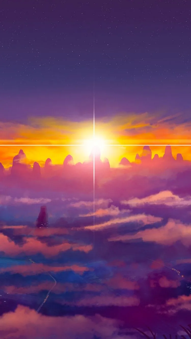 Hình ảnh hoàng hôn anime mang lại cảm giác ấm áp và lãng mạn khi ngày tàn