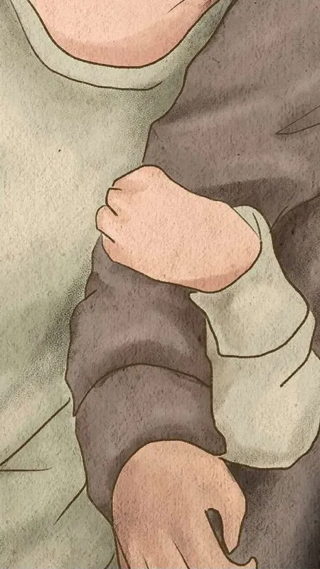 Cặp đôi anime nắm tay nhau đi dưới mưa, thể hiện sự đồng hành bất chấp khó khăn