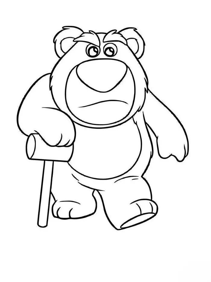 Tranh tô màu gấu dâu Lotso dễ thương, ngộ nghĩnh
