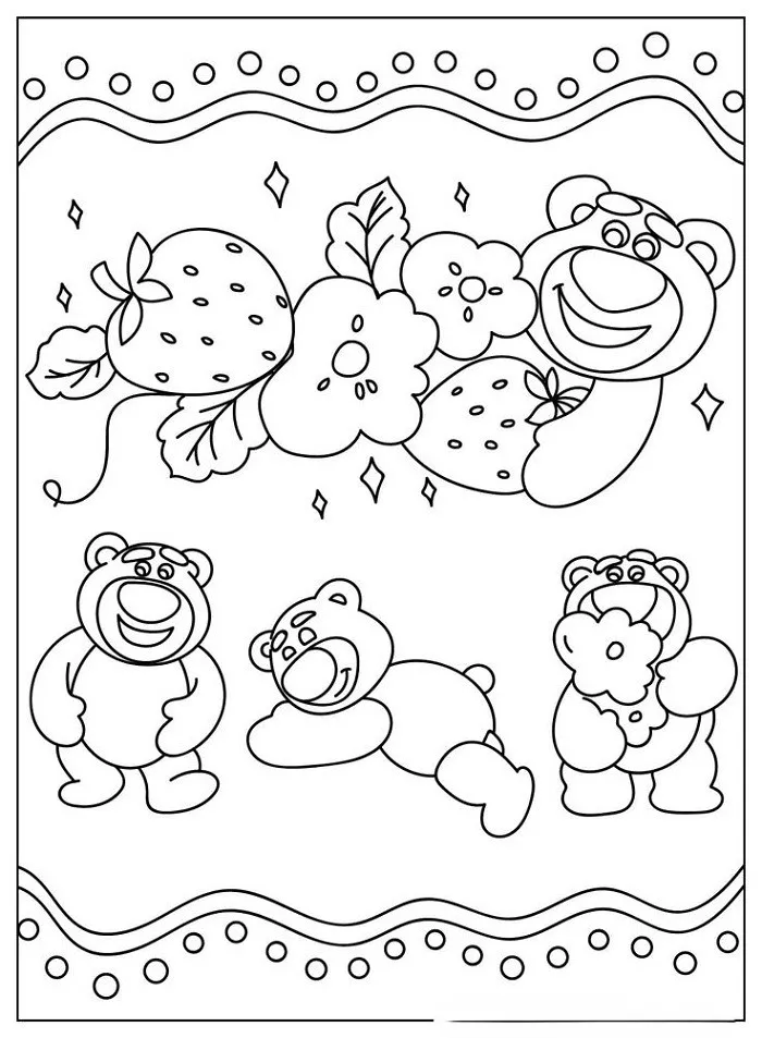 Tranh tô màu gấu Lotso đơn giản cho các bé