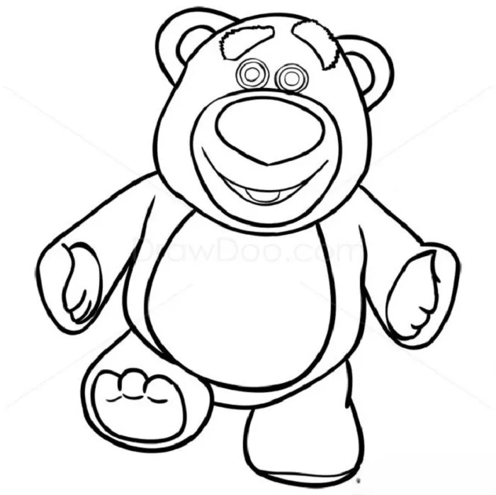 Tranh tô màu gấu Lotso dễ thương và đơn giản