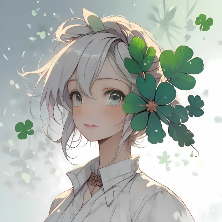 Avatar cỏ 4 lá đơn sắc