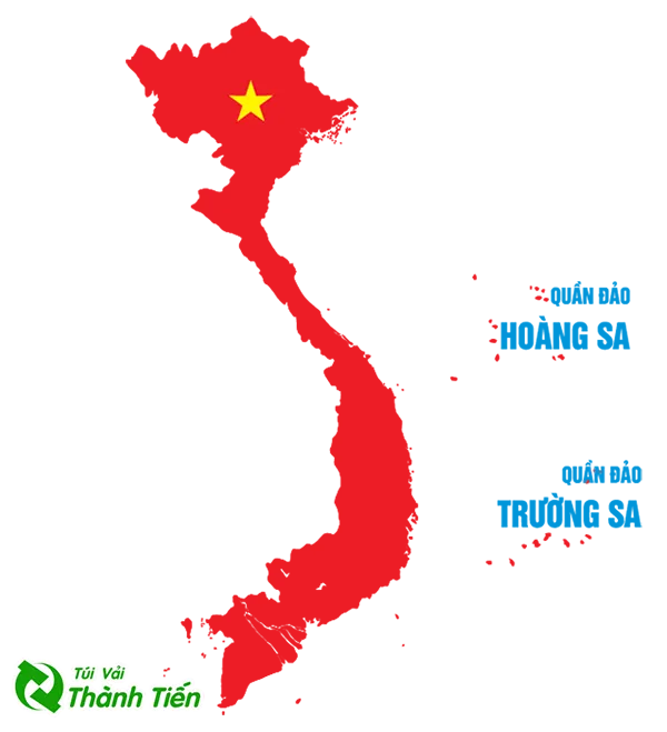 Bản đồ Việt Nam vector màu đỏ