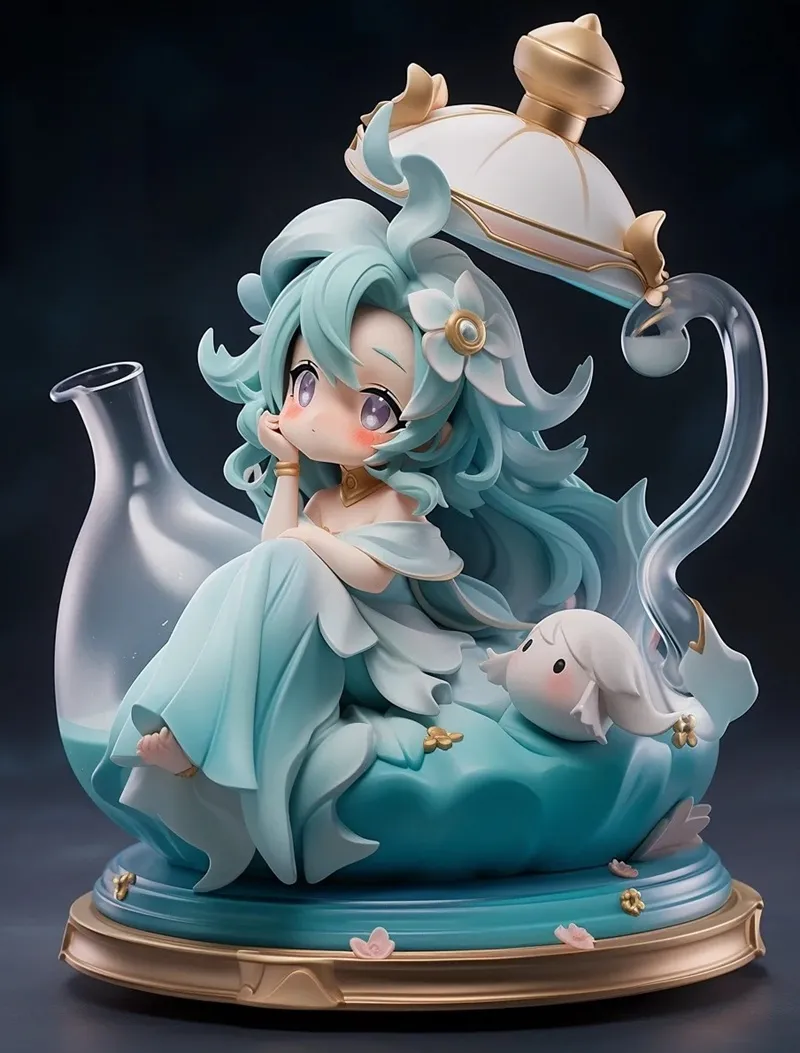 Ảnh anime Bảo Bình nữ với nụ cười tươi tắn, biểu cảm dễ thương