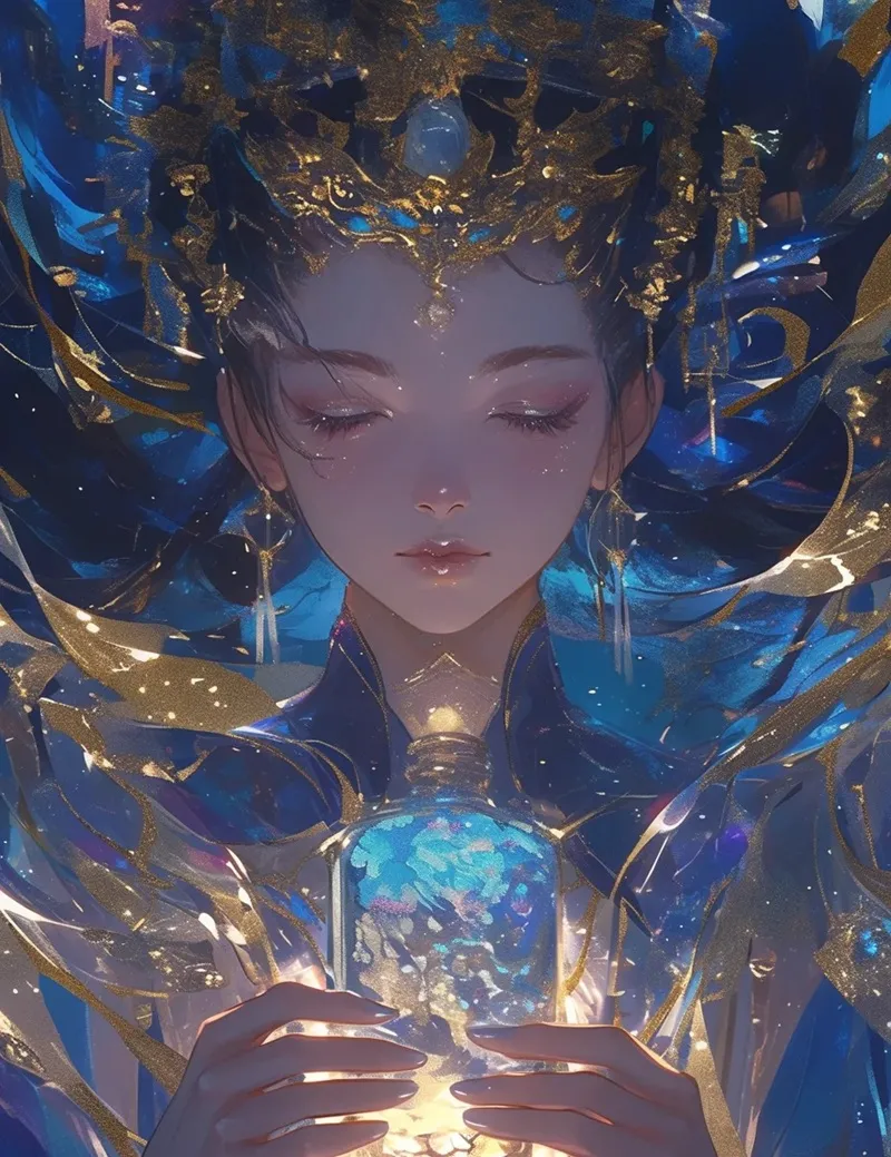 Nữ Bảo Bình anime với thiết kế độc đáo, thể hiện phong cách riêng biệt