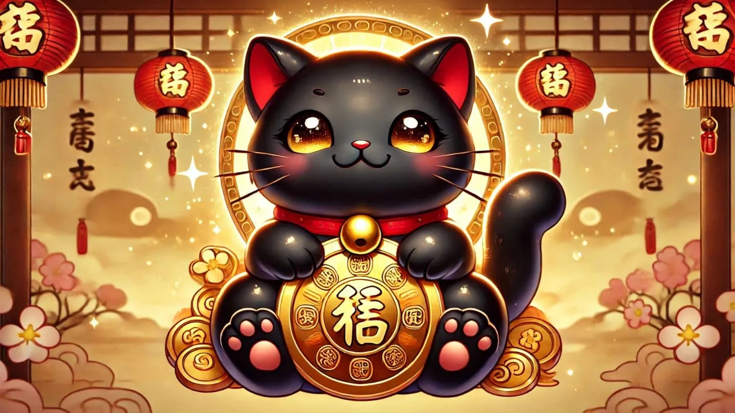 Mèo chiêu tài cute với đôi mắt to tròn, mang lại cảm giác bình yên và vui vẻ