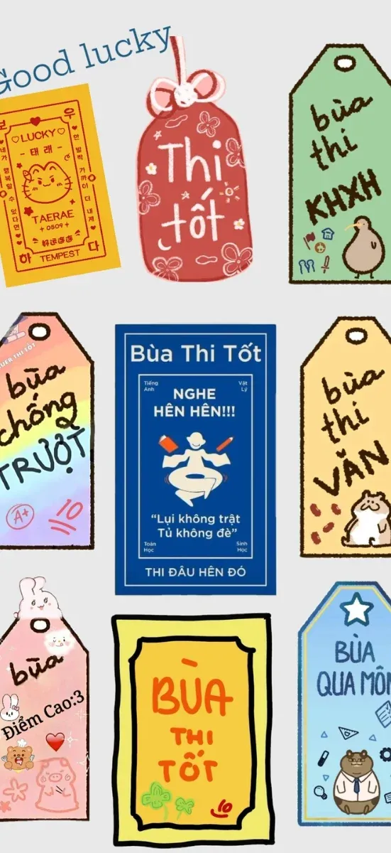 Hình bùa may mắn học tập, thi cử hài hước 1