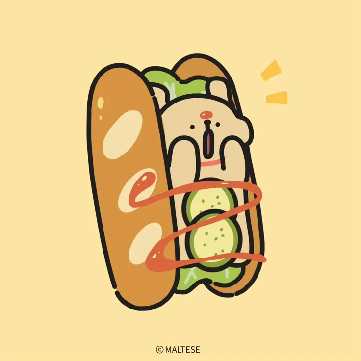 Chú chó chibi hóa thân thành chiếc bánh hot dog, cực kỳ ngộ nghĩnh và dễ thương
