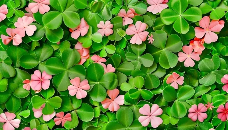 Cỏ 4 lá 4K với nền mờ