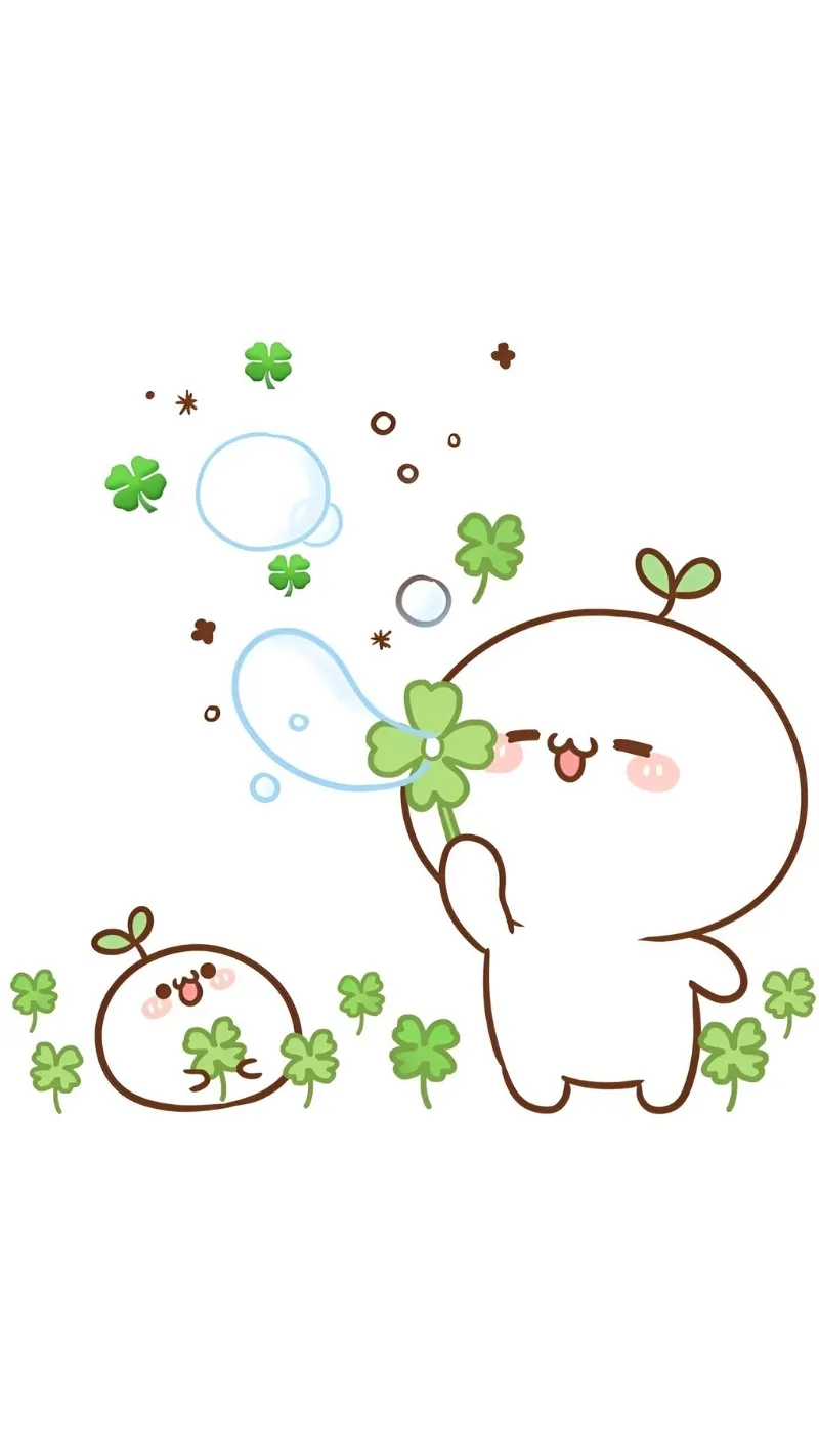 Cỏ 4 lá hình nền anime dễ thương