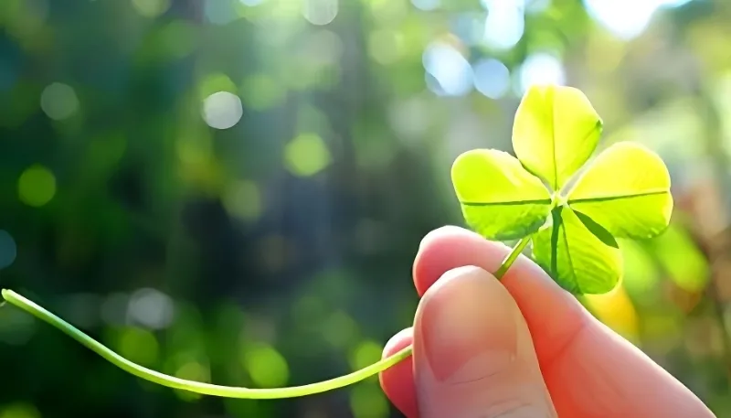 Nền cỏ 4 lá với hiệu ứng ánh sáng