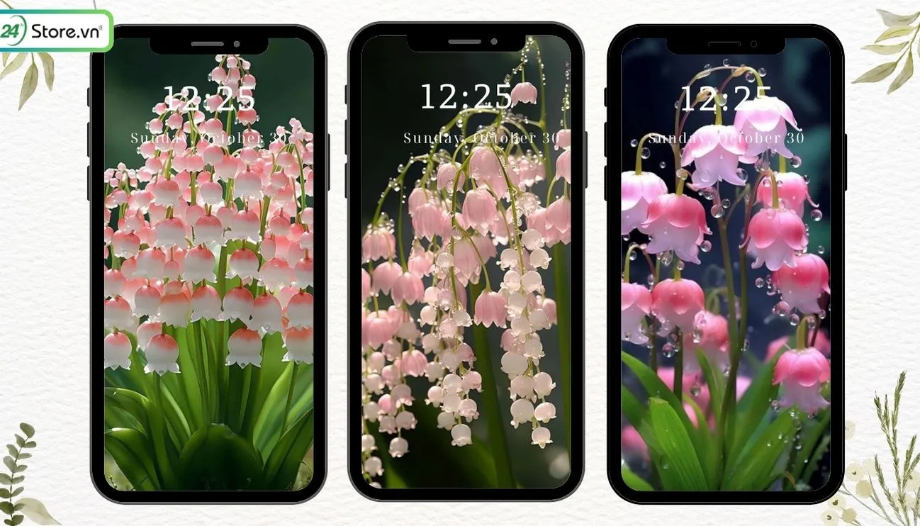 Hình nền hoa linh lan hồng tươi tắn