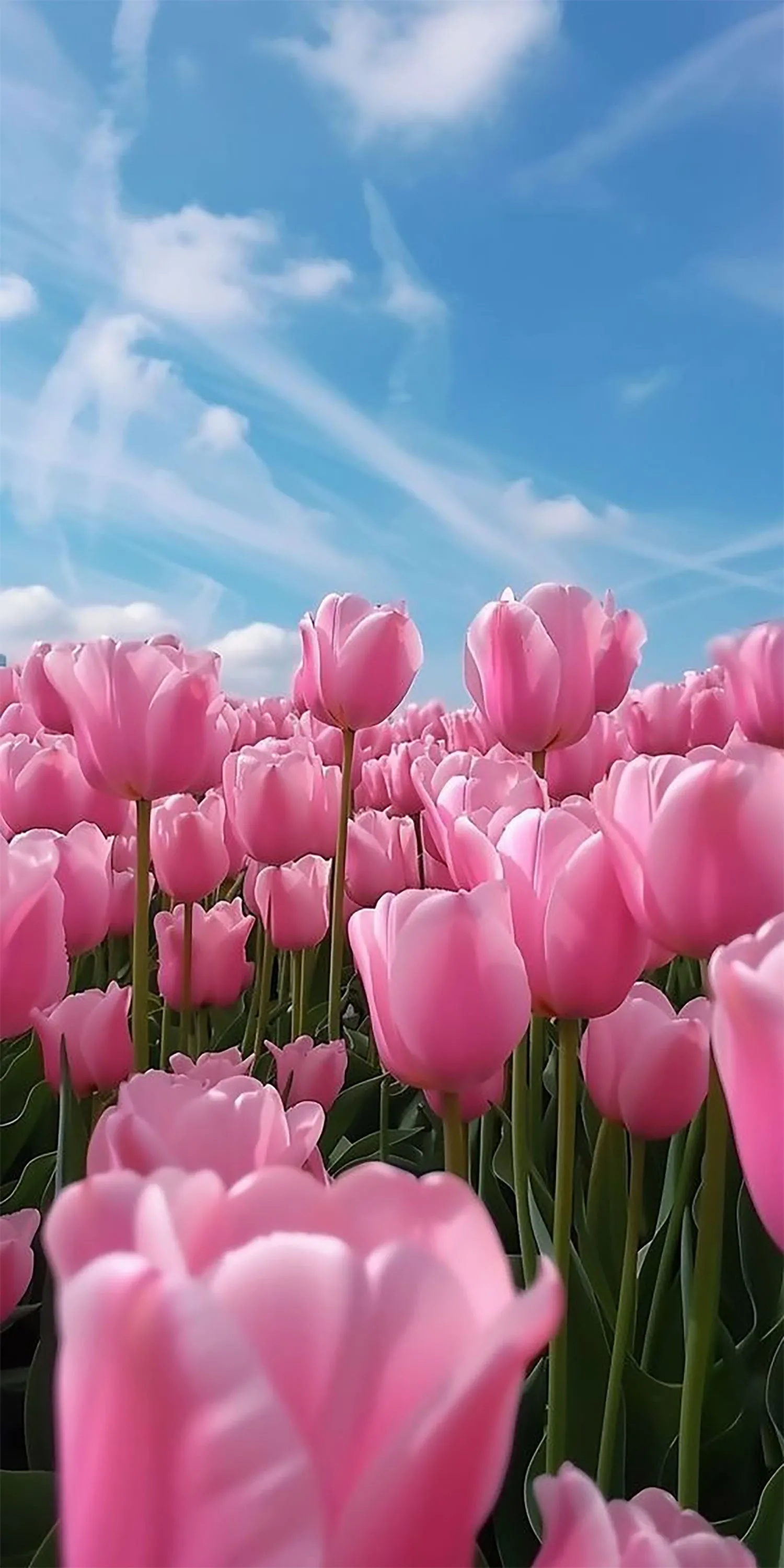 Hình nền điện thoại bông hoa tulip nhiều màu sắc tươi tắn