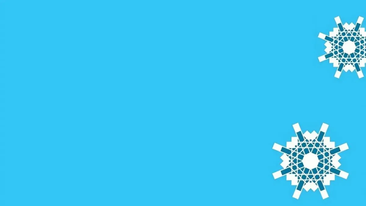 Nền Powerpoint màu xanh có hoa tuyết trắng