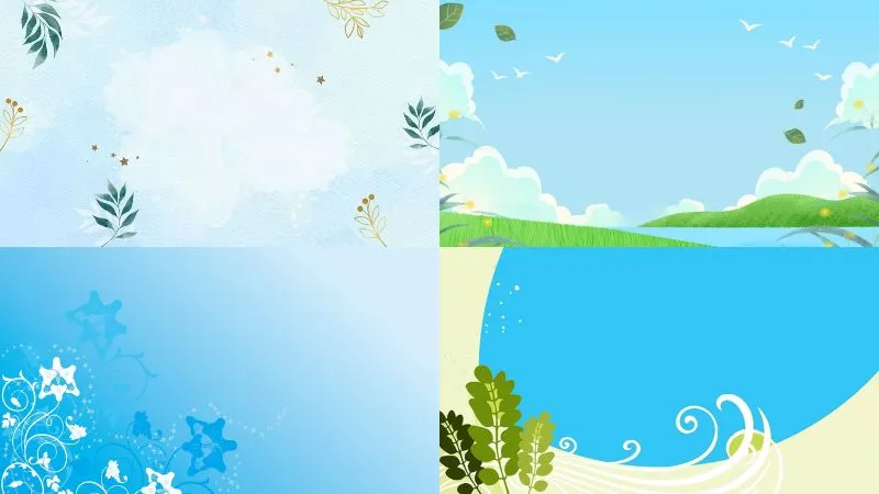 Nền Powerpoint đẹp màu xanh dương cảm hứng thiên nhiên