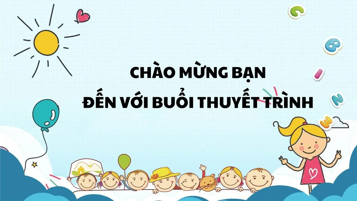 Ảnh nền slide chào mừng trong Powerpoint phong cách cute, hấp dẫn