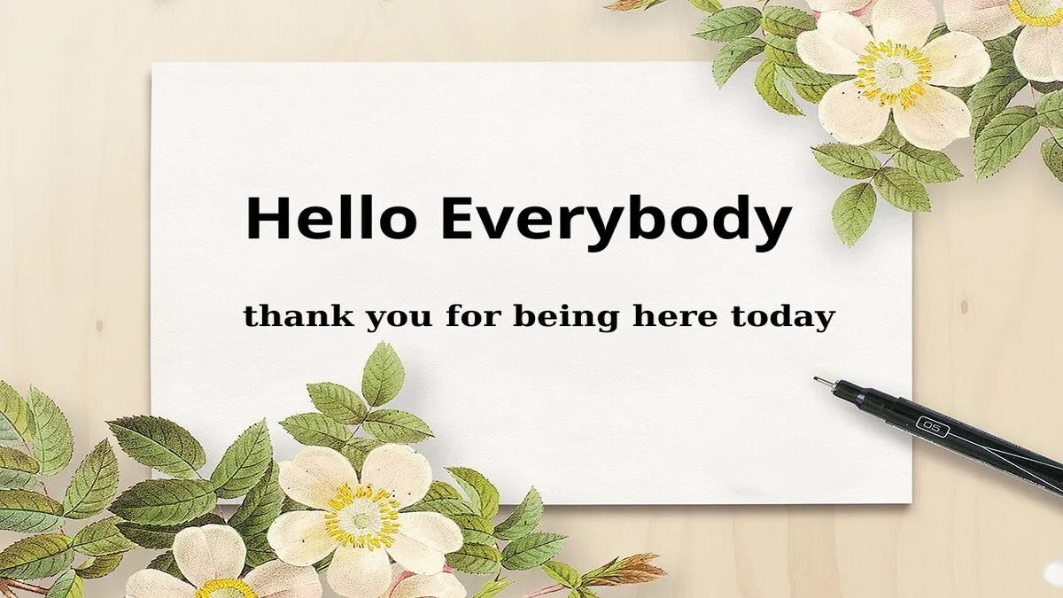 Mẫu hình nền slide Powerpoint mở đầu chủ đề hoa lá sinh động