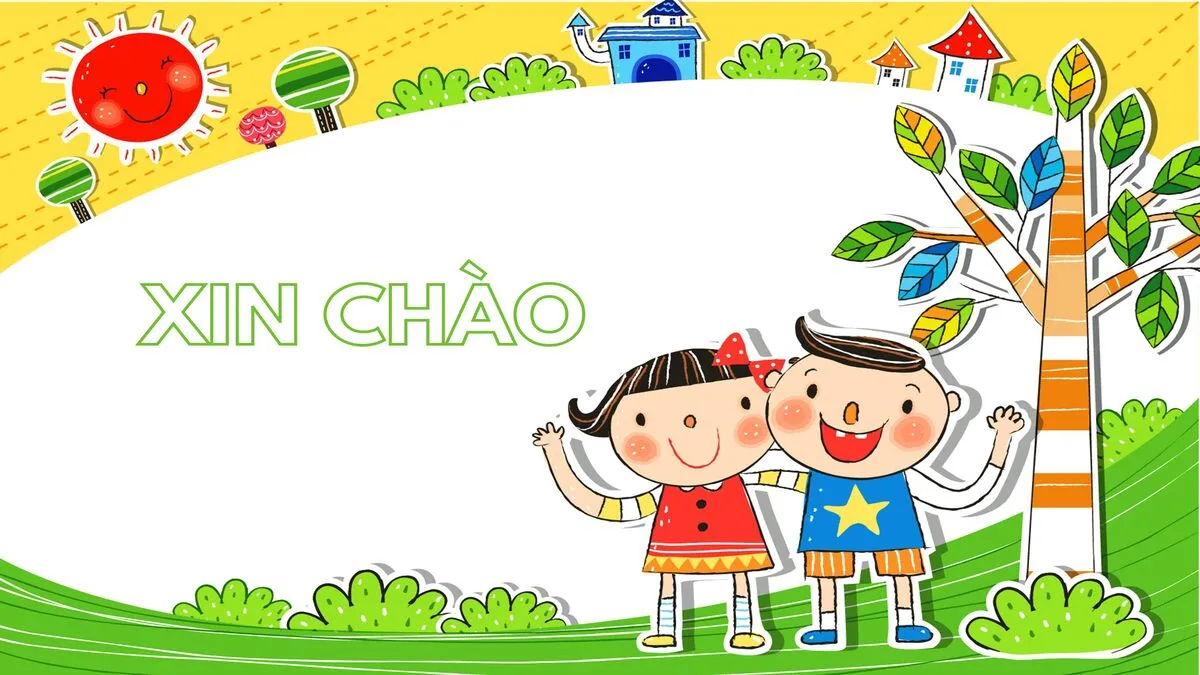 Thiết kế slide mở đầu Powerpoint thân thiện, phong cách hoạt hình
