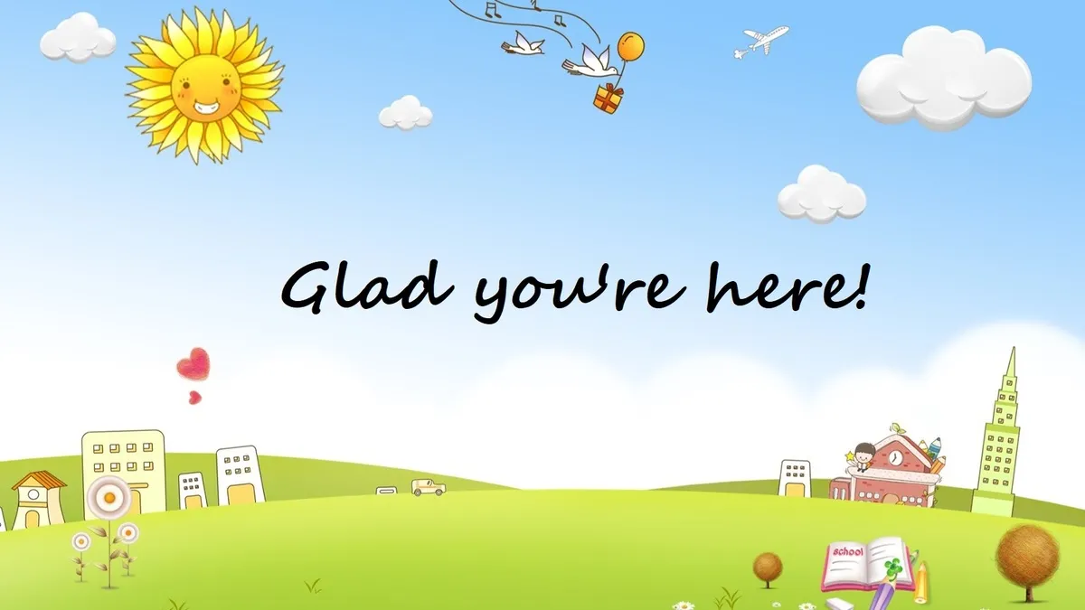 Background slide Powerpoint intro với hình ảnh minh họa đáng yêu