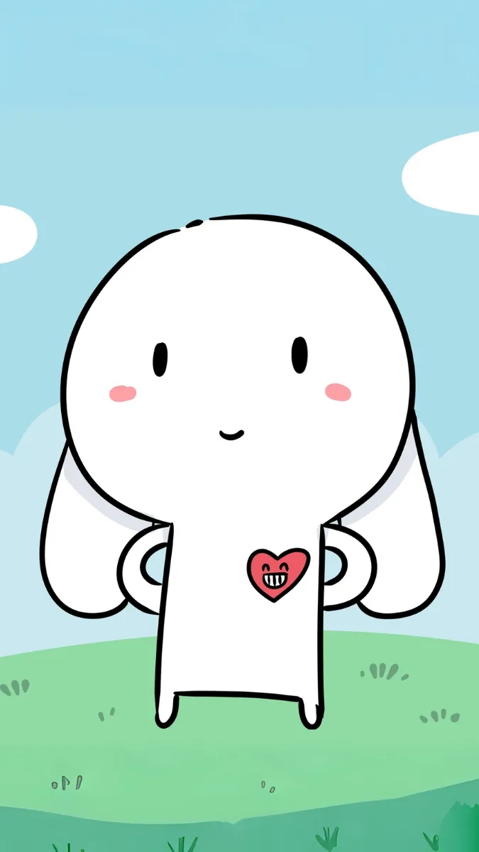 Thỏ Bảy Màu cute trên bãi cỏ làm hình nền điện thoại