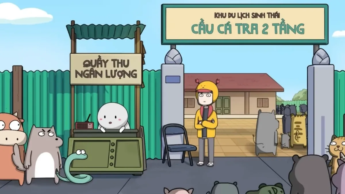 Chị Xô nắm tai Thỏ Bảy Màu hài hước trên hình nền