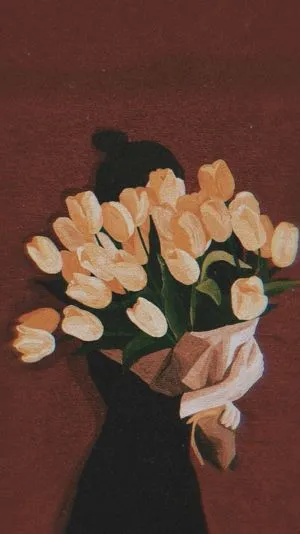 Hình nền hoa tulip vẽ nổi bật