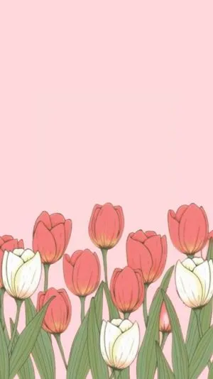 Hình nền hoa tulip vẽ tay tinh xảo