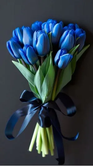 Hoa tulip màu xanh biển sâu thẳm