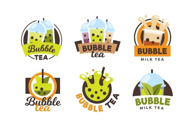 Mẫu logo ly trà sữa đẹp tạo cảm giác tươi mới