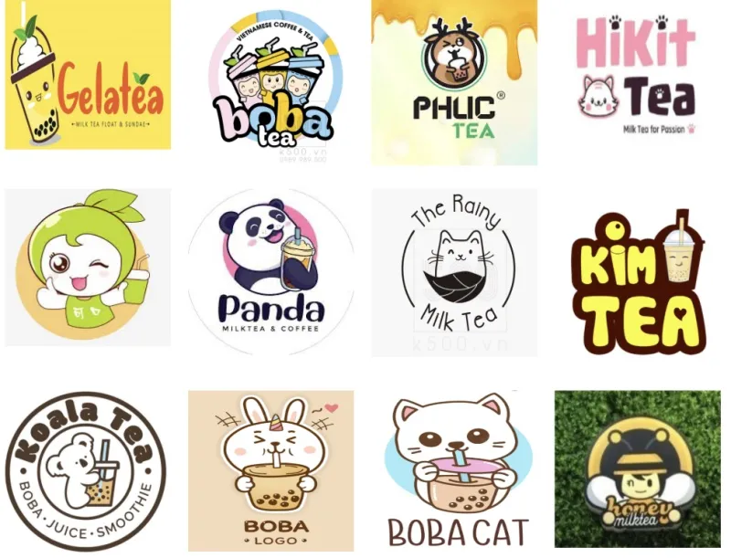 Mẫu logo ly trà sữa đẹp độc đáo khác biệt