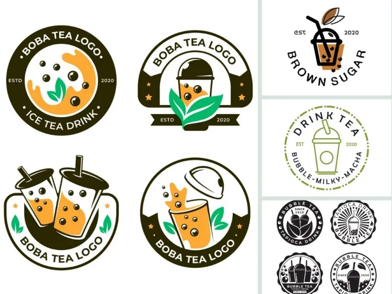 Mẫu logo ly trà sữa đẹp đơn giản nhưng mạnh mẽ