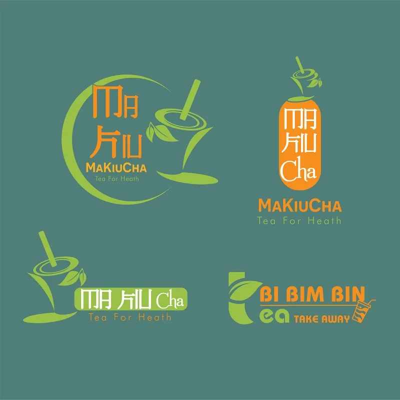 Mẫu logo ly trà sữa đẹp với màu sắc đậm đà