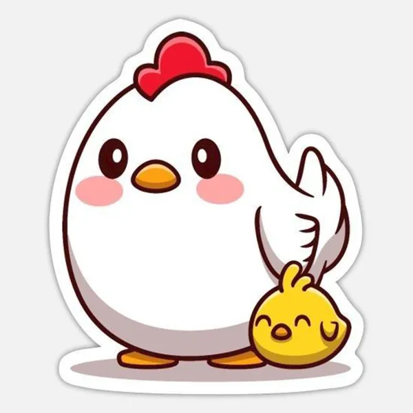 Ảnh nền gà con cute chibi mắt to tròn đáng yêu