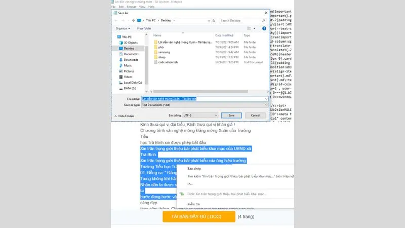 Màn hình máy tính hiển thị file tài liệu 123doc đã được tải về và mở thành công, sẵn sàng cho việc sao chép và sử dụng