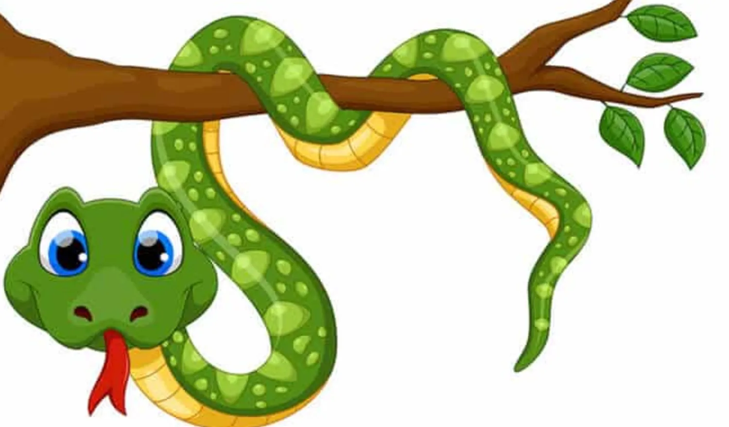 Chú rắn 3D đang leo cây với vẻ mặt thích thú