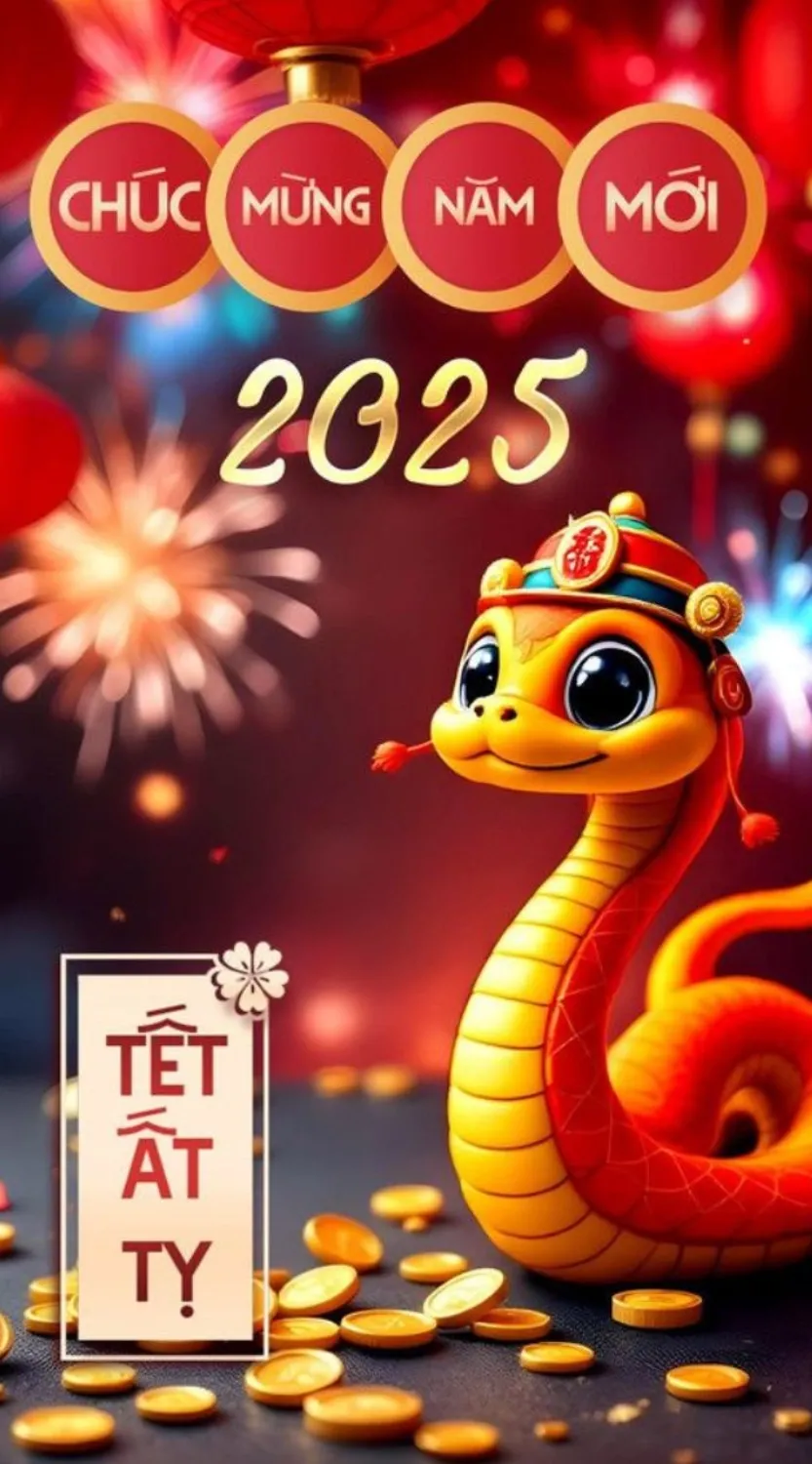 Rắn con 3D đáng yêu trong không khí Tết