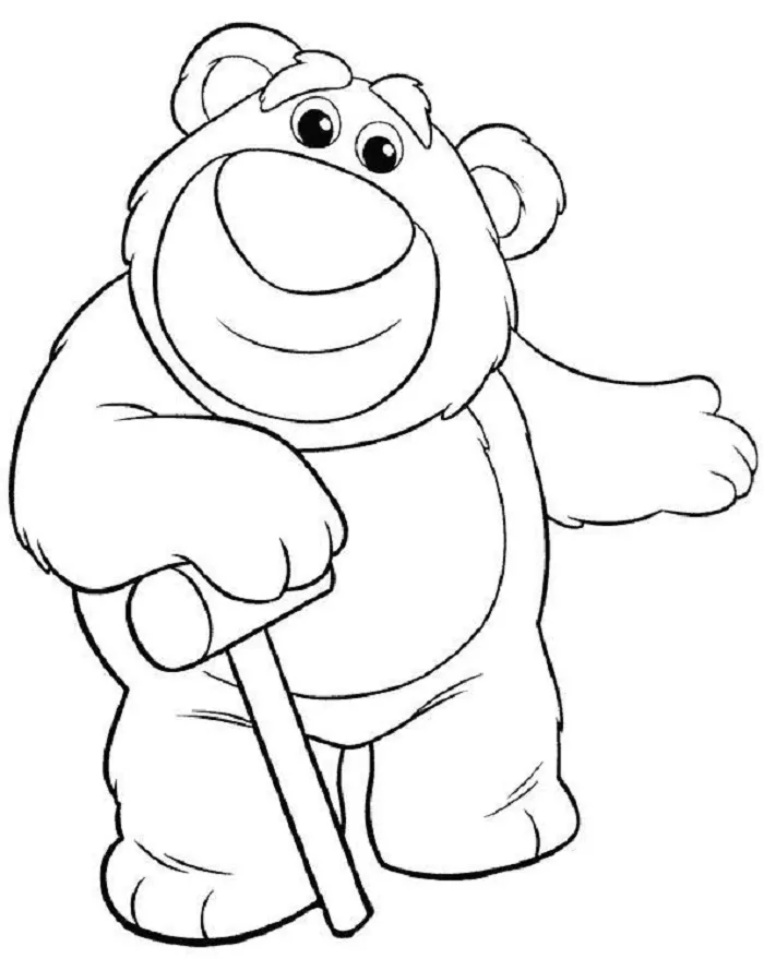 Tranh tô màu gấu Lotso đơn giản và đáng yêu cho bé